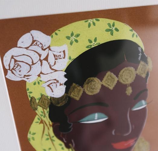 Luxury Exotic Face Portrait Wall Art with Contemporary Cultural Illustration Design by Luxury Group International