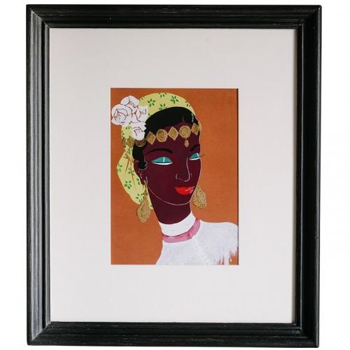 Luxury Exotic Face Portrait Wall Art with Contemporary Cultural Illustration Design by Luxury Group International