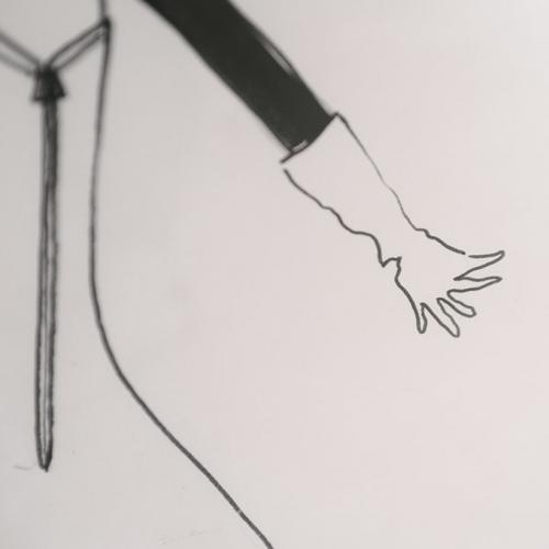 Luxus Fashion Figur Moderne Wandkunst mit zeitgenössischer monochromer Illustration von Luxury Group International