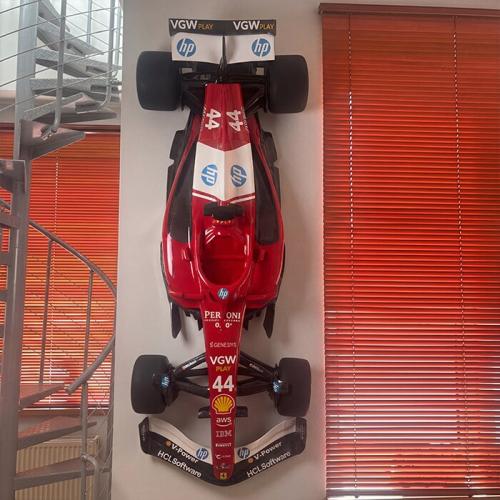Luxury Formula Racing Car Modern Sculpture with Wall-Mounted Display Design - Modern Sculpture Top View by Luxury Group International