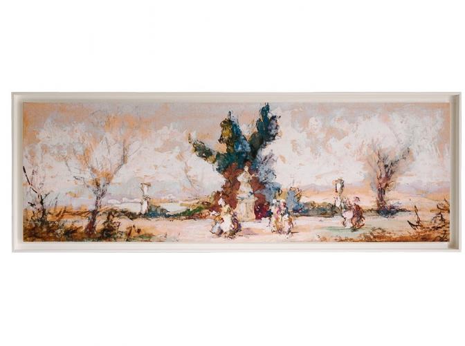 Luxury Framed European Countryside Panorama Wall Art – Impressionist Landscape by Luxury Group International