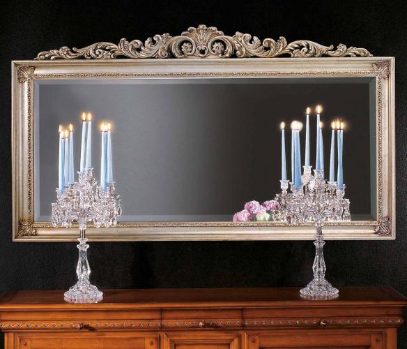 Luxury Gold Baroque Wall Mirror with Grand Ornamental Crest and Sculpted Frame – 186 CM by Luxury Group International