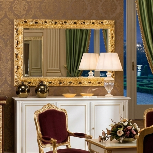 Luxury Gold Baroque Wall Mirror with Pierced Scroll Frame and Sculpted Inner Trim – 186 CM by Luxury Group International