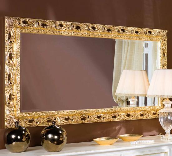 Luxury Gold Baroque Wall Mirror with Pierced Scroll Frame and Sculpted Inner Trim – 186 CM by Luxury Group International