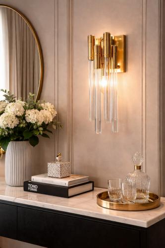 Luxury Gold Glass Rod Wall Lamp For home decor by Luxury Group International