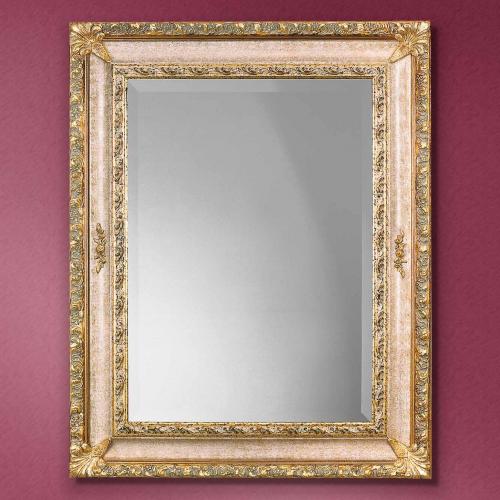 Luxury Gold & Ivory Baroque Wall Mirror with Ornate Leaf Carvings and Corner Shell Design - 184 CM by Luxury Group International