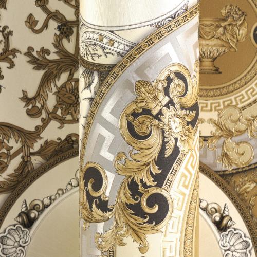 Papel Pintado Artístico Redondo Ornamentado Versace Golden Baroque No Tejido por Luxury Group International