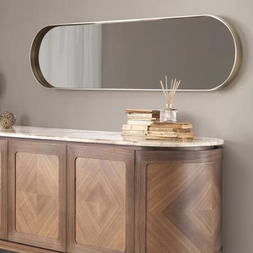 Luxury Golden Frame Decorative Oval Wall Mirror by Luxury Group International