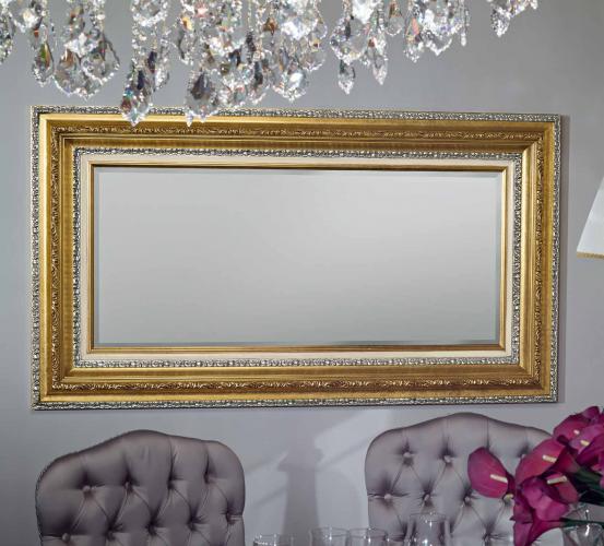 Luxury Grand Rectangular Gold & Silver Baroque Wall Mirror with Triple-Layer Ornate Frame – 205 CM by Luxury Group