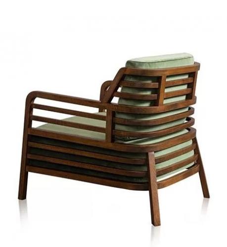 Luxury Green Upholstered Wooden Lounge Armchair with Solid Wood Frame-Living room furniture by Luxury Group International