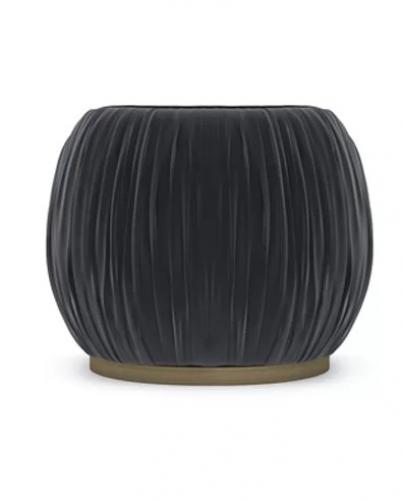 Luxury Grey/Black Velvet Pleated design Golden Base Accent Chair-luxury hotel furniture by Luxury Group International