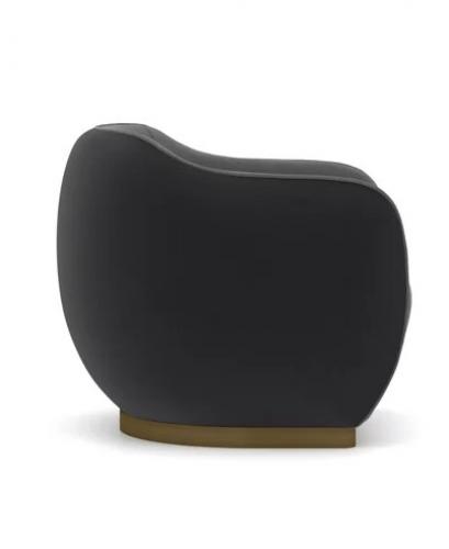 Luxury Grey/Black Velvet Pleated design Golden Base Accent Chair-luxury hotel furniture by Luxury Group International
