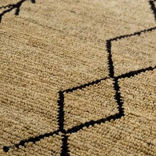 Luxury Hand Woven Polyester Pile Natural Jute Carpet Detail View by Luxury Group International