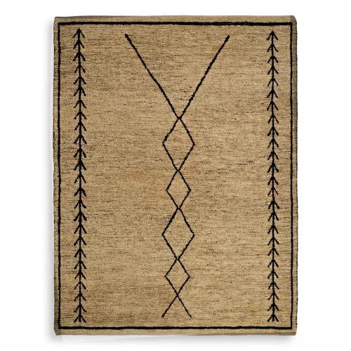 Tapis de luxe en jute naturel à poils en polyester tissé à la main par Luxury Group International