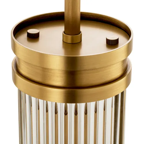 Luxury hanging lamp antique brass Ø 12 x H. 30.5 cm - Hanging Ceiling Light with round glass lampshade by Luxury Group International