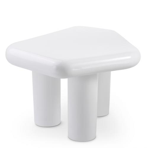 Luxury High Gloss White Side Table for living room by Luxury Group International