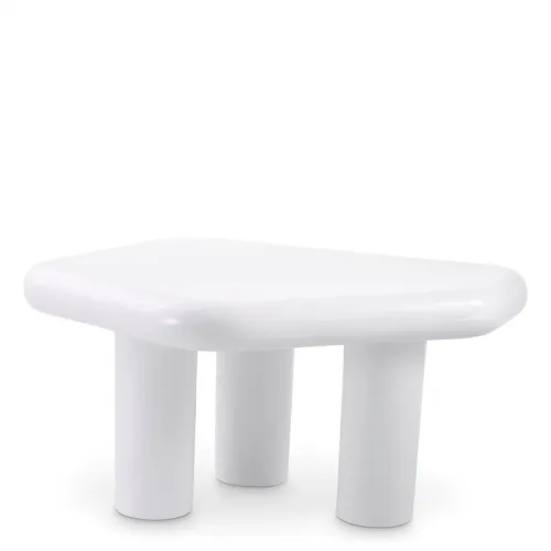Luxury High Gloss White Side Table for living room by Luxury Group International