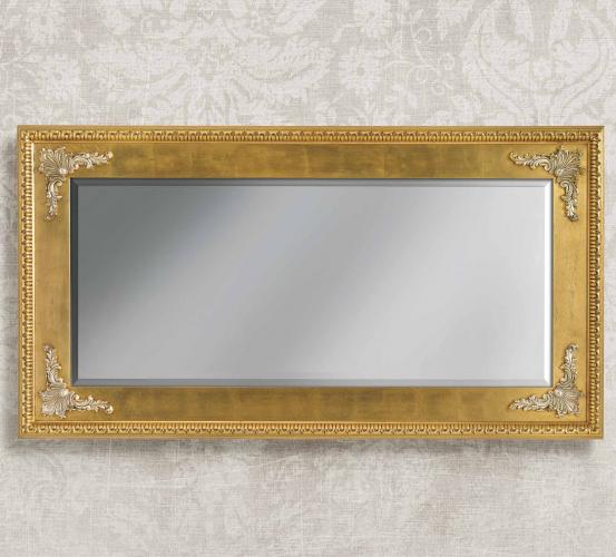 Luxus imperialer Gold-Barock-Wandspiegel mit skulptierten Blattecken und verziertem Perlenrahmen – 193 CM von Luxury Group International