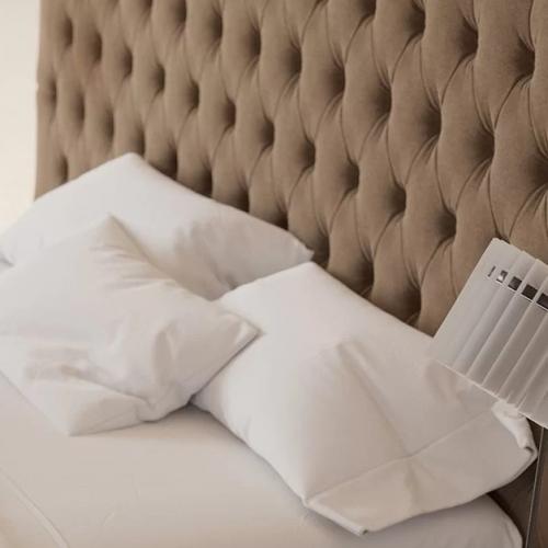 Luxury King Size Dark Brown Tufted Upholstered Hotel Bed with Headboard-Luxury Bed by Luxury Group International