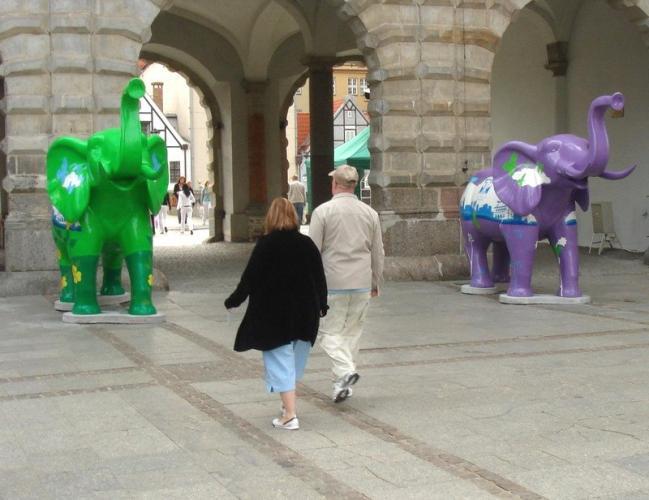 Luxury Life Size Fiberglass Elephant Sculpture – Multi-Color Edition by Luxury Group International