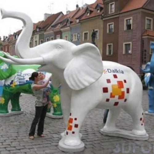 Luxury Life Size Fiberglass Elephant Sculpture – Multi-Color Edition by Luxury Group International