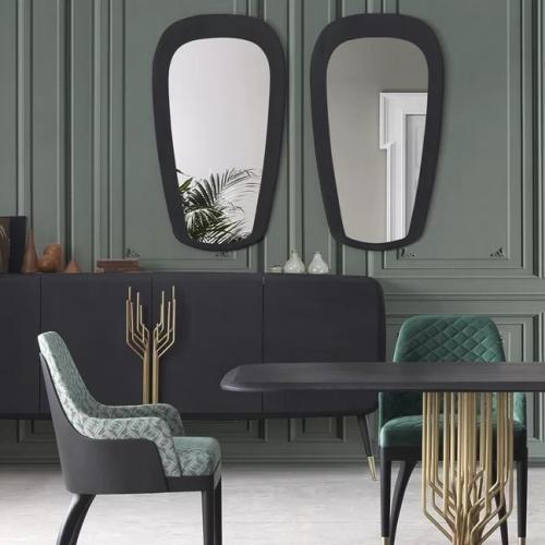 Luxury Matte Black Framed Wall Mirror by Luxury Group International