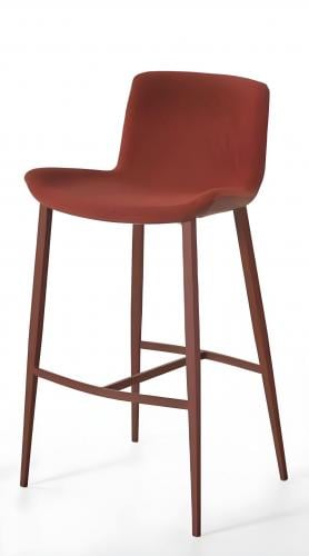 Luxuriöser Mid-Century Barhocker in Rostoptik mit matten Metallbeinen von Luxury Group International