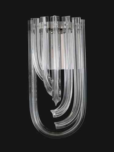 Lampada da parete curva in vetro trasparente di lusso in stile Art Deco moderno per illuminazione elegante del soggiorno Vista frontale di Luxury Group International