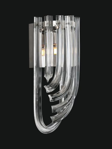 Luxury Modern Art Deco Curved Clear Glass Rod Wall Lamp for Elegant Living Room Lighting by Luxury Group International