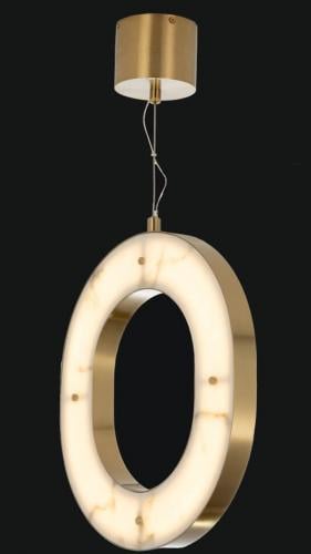 Luxuriöse moderne Art Deco LED Alabaster Deckenringleuchten von Luxury Group International