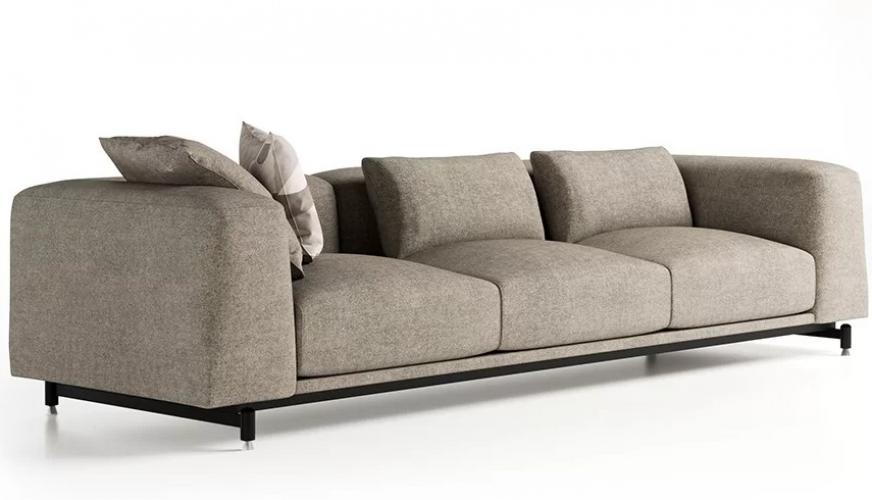 divano moderno beige a 3 posti - Mobili di lusso - Divano per hotel Vista laterale di Luxury Group International