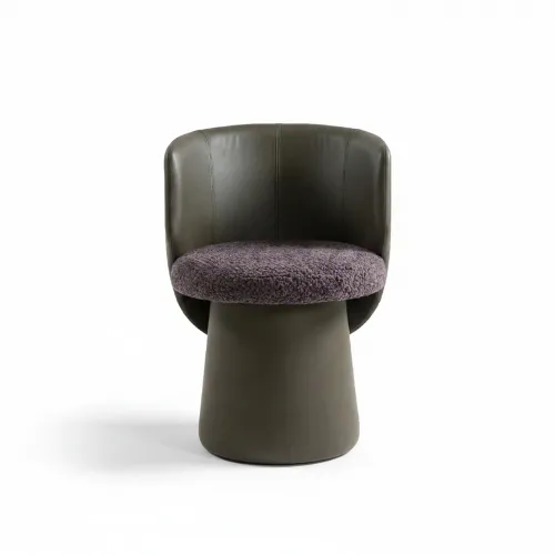 Dark brown & purple Luxury modern swivel armchair by Luxury Group International
