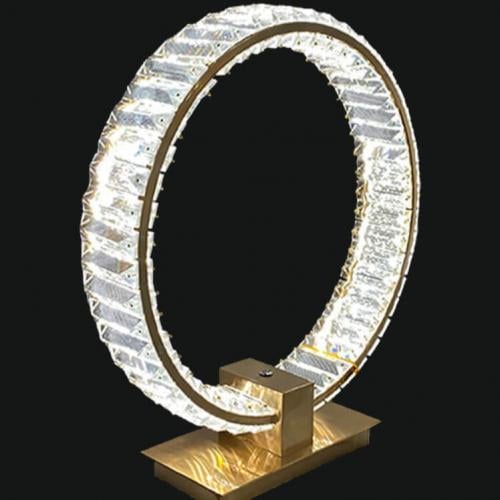 Luxuriöse Moderne Gold Ring LED Kreisförmige Designer Tischlampe von Luxury Group International