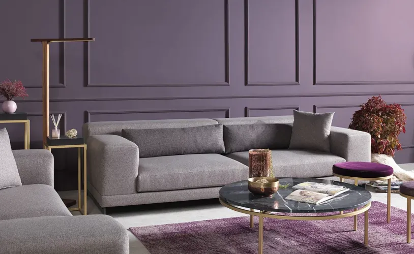 Luxury Modern Grey 3 Seater Sofa with Sleek Metal Legs Designer Living Room Sofa - Luxury Sofa by Luxury Group International
