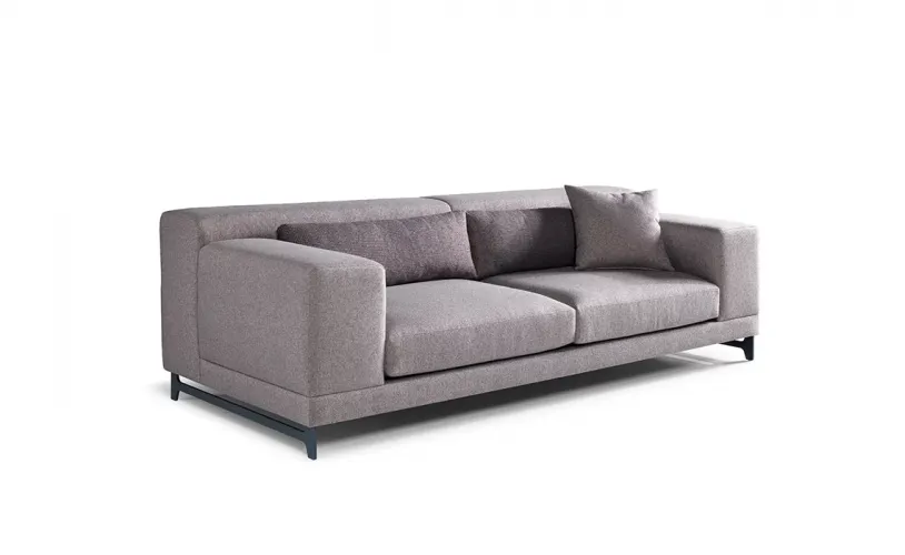 Luxury Modern Grey 3 Seater Sofa with Sleek Metal Legs Designer Living Room Sofa - Luxury Sofa by Luxury Group International