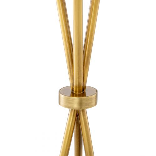 Lampada da Tavolo Moderna di Lusso in Ottone Antico Lucido con Globo in Alabastro e Struttura a Treppiede di Luxury Group International
