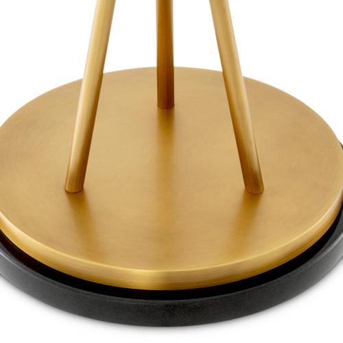 Lampada da Tavolo Moderna di Lusso in Ottone Antico Lucido con Globo in Alabastro e Struttura a Treppiede di Luxury Group International