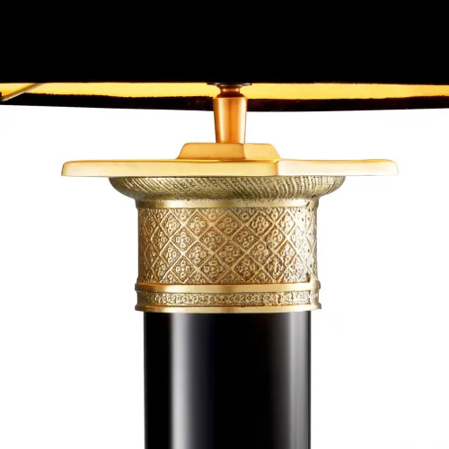 Lámpara de Mesa Moderna de Lujo en Latón Antiguo Negro con Cuerpo Dorado en Forma de Pilar por Luxury Group International