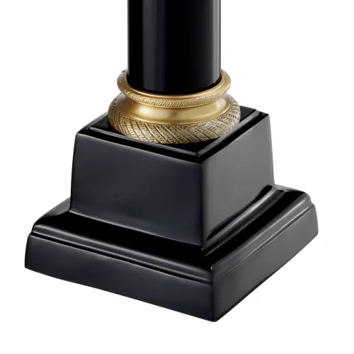 Lámpara de Mesa Moderna de Lujo en Latón Antiguo Negro con Cuerpo Dorado en Forma de Pilar por Luxury Group International