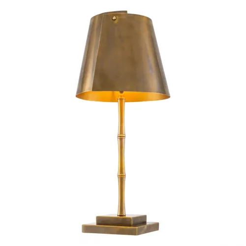 Lampada moderna di lusso in finitura ottone vintage con paralume dorato di Luxury Group International