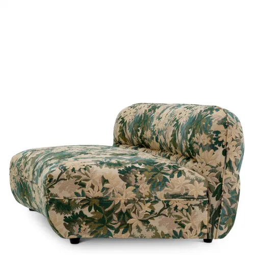 Divano Modulare di Lusso in Tessuto Verde Marston e Beige con Motivo Foglia Botanica di Luxury Group International
