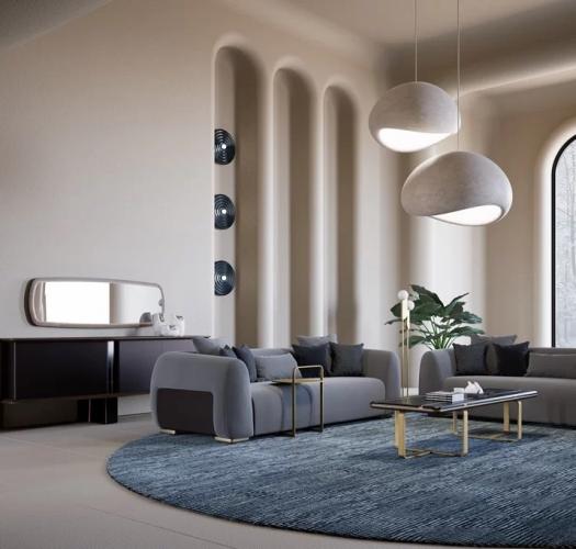 Luxuriöser tragbarer goldener C-förmiger Beistelltisch mit Griff von Luxury Group International