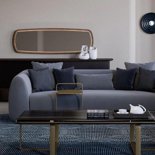 Luxuriöser tragbarer goldener C-förmiger Beistelltisch mit Griff von Luxury Group International