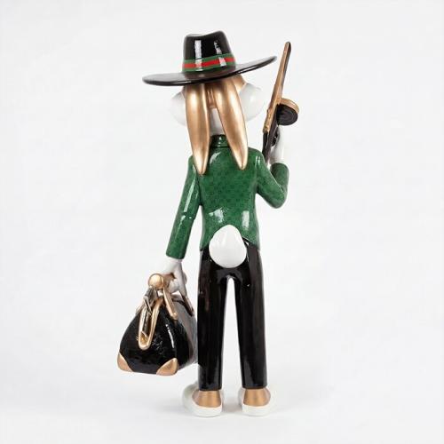 Luxury Rabbit Gangster Modern Sculpture - Modern Sculpture Back View by Luxury Group International