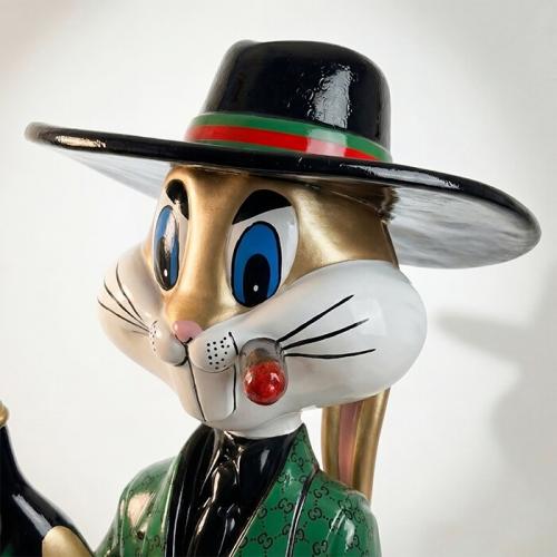 Luxury Rabbit Gangster Modern Sculpture - Modern Sculpture Detail View by Luxury Group International