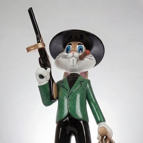 Luxury Rabbit Gangster Modern Sculpture - Modern Sculpture by Luxury Group International