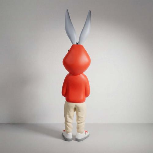 Luxury Rabbit Sculpture in Streetwear Style with Contemporary Skater Aesthetic – 168 CM - Modern Sculpture Back View by Luxury Group International