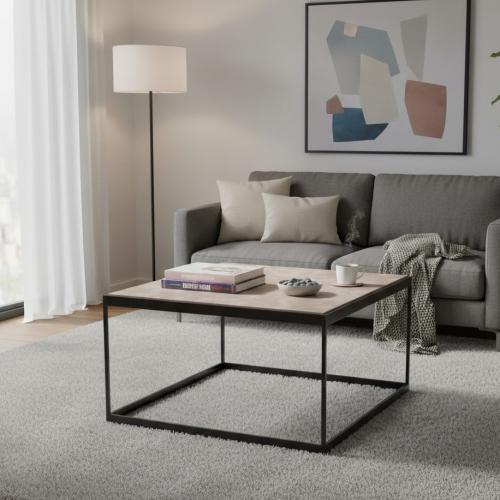Luxury Rectangular Beige Marble Top Bronze Frame Side Table by Luxury Group International