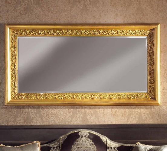 Luxury Rectangular Gold Baroque Wall Mirror with Ornate Handcrafted Leaf Frame – 190 CM by Luxury Group International