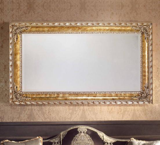 Luxury Rectangular Gold Baroque Wall Mirror with Sculpted Floral Corner Accents – 171 CM by Luxury Group International